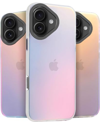 Yojiong Hülle für iPhone 16 (6.1), Glitzer Matte Handyhülle [Farbwechsel-Effekt], stilvolle und Einzigartig, Stoßfest Kratzfeste Schutzhülle, Bunt