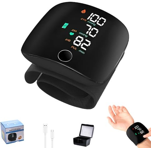 WDKXCN Wrist Blood Pressure Monitor, Accurate Blood Pressure Monitors Wrist with 99x2 Reading Memory, Bp Machine with Large Led Screen & Automatic Voice, for Adult Elder at Home or Travel