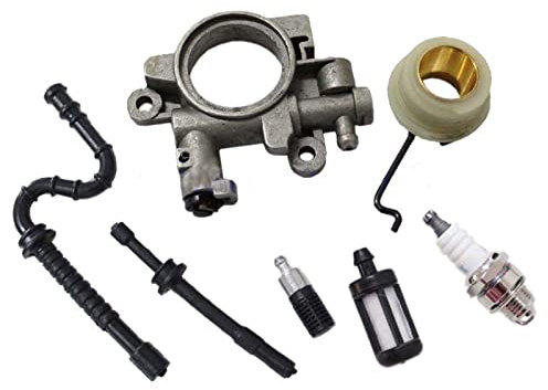 Jodriva Kit de ligne de filtre à carburant de tuyau de pompe à huile de 7 pièces outils d'équipement électrique, for STIHL, MS290 MS310 MS311 MS390 pièces de tronçonneuse bougie d'allumage pour débrou