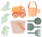 Monnëka Strandspielzeug-Set Pearl | Sandspielset für Kinder, 6-teilig, inkl. Eimer, Schaufel, Rechen, Sieb, Gießkanne und LKW | Sicherheit und Spaß perfekt für Kleinkinder
