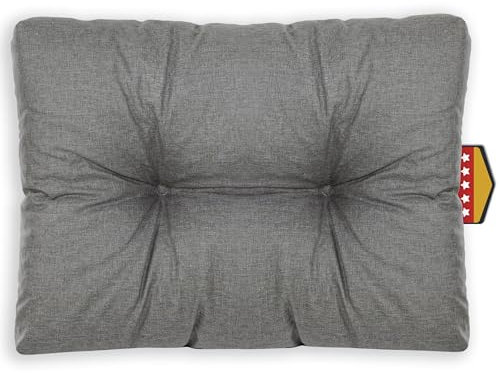 SLIPIO Palettenkissen, Kissen für Europaletten, FÜLLPRO+ Füllung, Wetterfest Palettenpolster (1x Seitenkissen 60x40cm - Dunkelgrau Wasserfest)