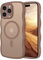 GaoBao for iPhone 15 Pro Max Case,[Compatible with Magsafe] Cute Curly Wave Frame Phone Case Translucent Matte Back TPU Bumper Thin Shockproof Protective Cover for iPhone 15 Pro Max,Desert Titanium