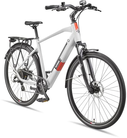 TELEFUNKEN E-Bike 28 Zoll Fahrrad für Herren | Trekking Pedelec mit 8-Gang Kettenschaltung & Scheibenbremsen | Elektrofahrrad mit 250 W Heckmotor & integriertem 417,6 Wh Li-Ion-Akku