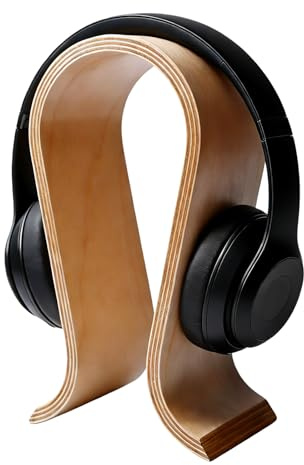 BORDEAG Support De Casque en Boisz,25CM Porte Casque Universel,Support De Casque en Bois,Support Casque Audio,Support Casque Bois pour Bureau,Salon Et comme Cadeau
