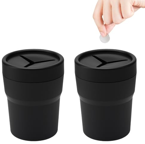 JYYWTSI 2 Mini Porte-Stylos en PVC Noir pour Poubelle de Voiture, Porte-Monnaie de Voiture Porte-Monnaie Universel pour Automobiles, Poubelle De Voiture Multifonctionnelle Mini-Stylo Support de Pièces