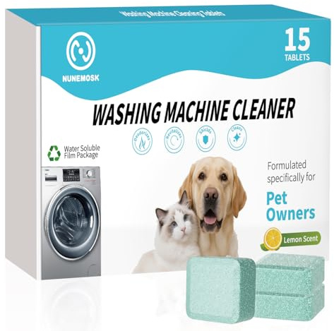 Nunemosk Washing Machine Cleaner Limescale Tablets 15 Pack, Pet Hair