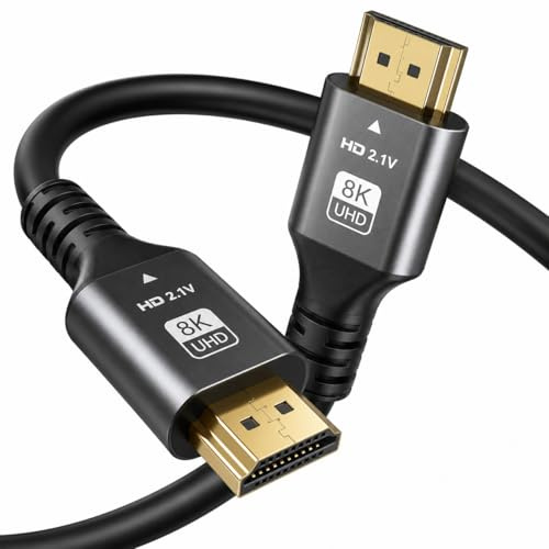 CHENLUKJ eARC HDR10 HDCP 2.2/2.3 Câble HDMI 8K @ 60 Hz 4K @ 120 Hz 2K @ 240 Hz HDMI 2.1, compatible avec PS5/PS4 Xbox Series X/S TV moniteur, projecteur PC Blu-ray 3 m