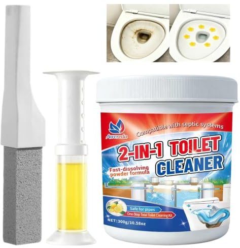 Nettoyant WC Puissant Anti-Calcaire avec Pierre Ponce et Gel Parfumé | Élimine efficacement le calcaire, les taches tenaces et les mauvaises odeurs. Compatible avec les fosses septiques.