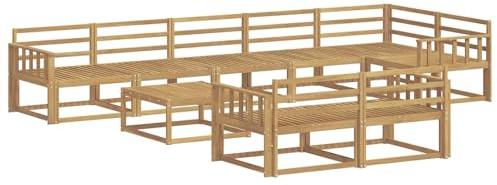 vidaXL Outdoor-Sofagarnitur 9 pcs Weiß 79 x 79 x 37 cm, Patio-Sitzgruppe, modernes Outdoor-Sofa, langlebige Gartenmöbel, wetterfestes Lounge-Set für die Terrasse