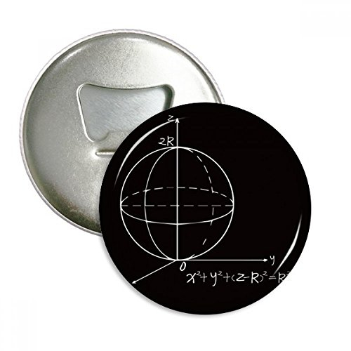 DIYthinker Mathe Kenntnisse sichergestellt Sphere Gleichung Runde Flaschenöffner Kühlschrankmagnet-Abzeichen-Knopf-3pcs Geschenk Silber
