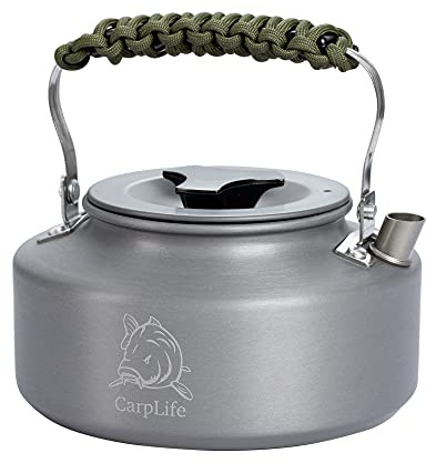 CarpLife Slim Kettle Hand Finished with Paracord Handle – Lightweight Travel Kettle Camp Coffee Pot for Fishing, Camping, Caravans on Outdoor Open Fires, Fire Pits, Gas Stove for Portable Coffee Tea