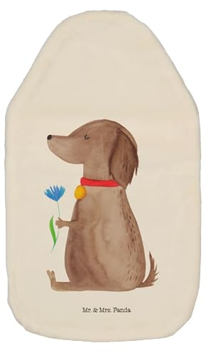 Mr. & Mrs. Panda Wärmflasche Hund Blume - Geschenk, Wärmflasche mit Bezug, Sprüche, Hundemotiv, Haustier, Frauchen, Wärmekissen, Hundebesitzer,