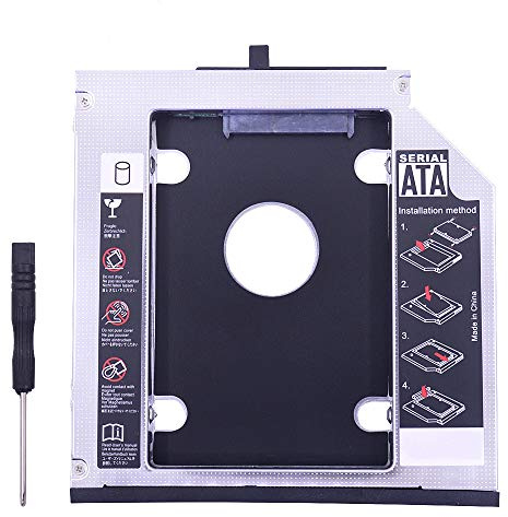 Bfenown 2nd HDD SSD Hard Drive Caddy Tray Replacement for Lenovo Thinkpad T420 T430 T510 T520 T530 W510 W520 W530, Internal Laptop CD DVD ROM Optical Modular Bay to 2.5 Inch 12.7mm