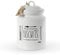 Gicos, Biscottiera Barattolo per Biscotti 15x15x24 cm Muffin Dolci in Ceramica Bianca con Scritte