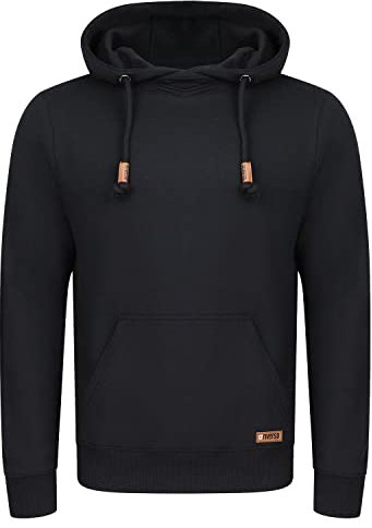 riverso Hoodie Herren Regular Fit RIVJulian Kapuzenpullover Pullover Cross-Over-Kragen Schwarz M, Größe:M, Farbe:Black