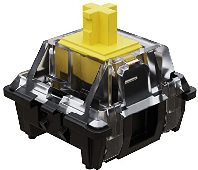 Gateron KS-15 RGB Optical Mechanical MX Type Key Switch - Clear top (90 Pcs, Yellow)