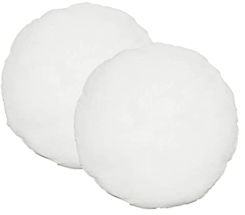 Haus und Deko 2er Pack Füllkissen 50 cm rund Innenkissen Polyester Sofakissen Kopfkissen Kissen Weiß