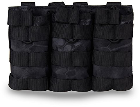 FUIW Magazin Pouch Pistole Molle Flecktarn Schwarz für M4 M16 AR-15 Magazintasche Airsoft Magazin Tasche Tactical Rucksack Weste Belt Zubehör