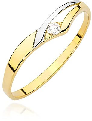 Damen Ring 585 14k Gold Gelbgold natürlicher echt Diamanten Brillanten