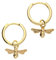 9ct Yellow Gold on Silver Bumble Bee Hoop Huggie Earrings
