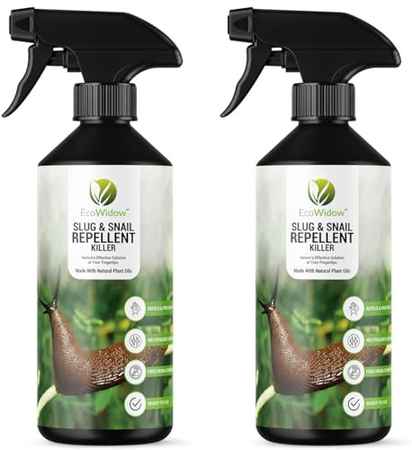 EcoWidow Natural Slug and Snail Repellent Terminator Spray - 2X 500ML Indoor Outdoor Garden Fast Acting Alternative to Copper Tape Slug Slayer pellets