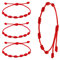 Voarge 4 Stück rotes Armband, verstellbar, Glücksknoten-Armband, handgefertigt, für Damen und Herren, Freundschaft, Baumwolle