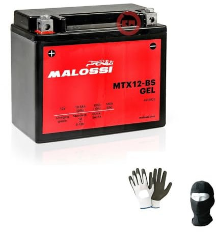 COMPATIBILE CON YAMAHA YFM 30GB Grizzly (AH34W) 300 dal 2012 al 2012 BATTERIA IN GEL MALOSSI MTX12-BS GIA' PRONTA ALL’USO ATTIVATA IN FABBRICA BATTERIE 10 AH AMPERE 12 VOLT