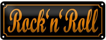 FEMER Blechschild Rock'n'Roll 27x10cm Tanz Musik 50-er-Jahre Dekoration