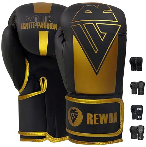 REWON Boxhandschuhe - Muay Thai Kickboxen Handschuhe, Boxhandschuhe Training für Männer Damen anfänger 8oz-16oz Sparring Boxsack Wettkampf
