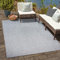 SANAT Melissa Outdoor Teppich Wetterfest - Wasserabweisend für Innen und Außenbereich, Balkon, Terrasse, Garten, Wohnzimmer oder Küche - Hell Grau, 200x290 cm