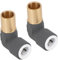 SPARES2GO 15mm x 10mm Push Fit Radiator Valve Anthracite Reducing Elbow Stem Compression (Pack of 2)