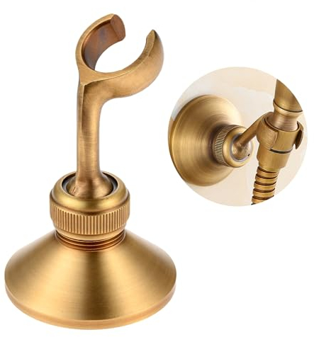 DRELD Vintage Messing Handbrause Arm Halterung, Duschhalterung Mit Schrauben, Vintage Duschkopf Halter (Gold, Stanzloch-Montage)