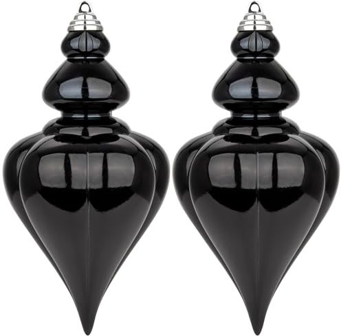 23CM Große Weihnachtskugeln, Bruchsicher Weihnachtsbaumschmuck Schwarze Weihnachtskugeln Hängende Ornamente für Weihnachtsdekoration Weihnachtsdeko