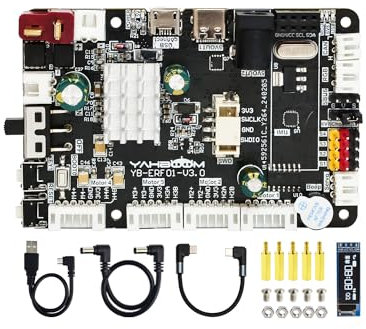 Yahboom ROS2 Robot Control Board 3.0 Developed ROS2 Car Driver Extension IMU Raspberry Pi 5, with OLED Screen, Type C Cable, Supports Raspberry Pi 5 Power Supply