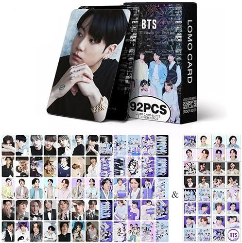 92 Stück Lomo Karten, BTS Bangtan Kollektionen 10th, Fotoalbum, Geschenk für Fans, 60 Karten + 32 Aufkleber