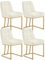 WOLTU Esszimmerstühle 4er Set, Küchenstuhl Samt, Polsterstuhl mit Metallgestell in Bogenform, gepolsterter Stuhl mit Rückenlehne, Wohnzimmerstuhl Schminkstuhl EZS32cm-4 Beige