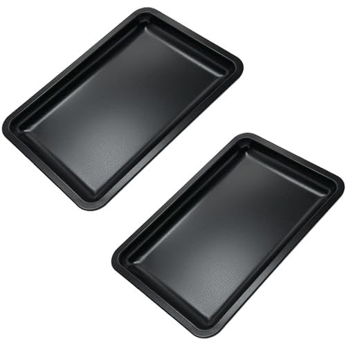 2 PCS Stainless Steel Square Trays,Trinket Serving Trays (Black)