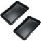 2 PCS Stainless Steel Square Trays,Trinket Serving Trays (Black)