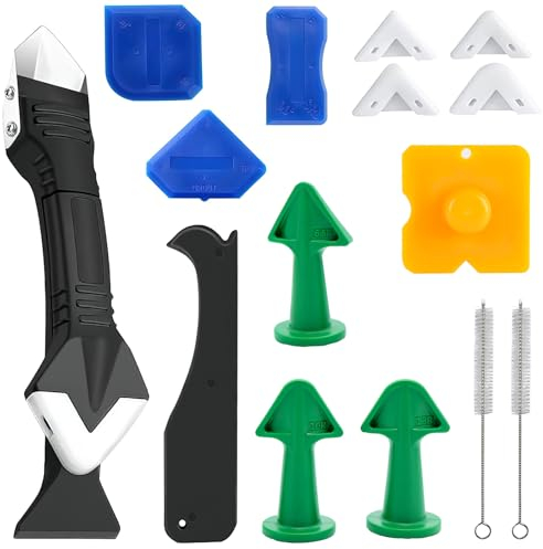 FePen Silikonentferner Werkzeug Set, 3-in-1 Silikon Abzieher, 17 Teiliges Set, Silikonentferner Fugenwerkzeug, Silikon Werkzeug Schaber, Silikon Caulking Werkzeug, Verstemmwerkzeuge
