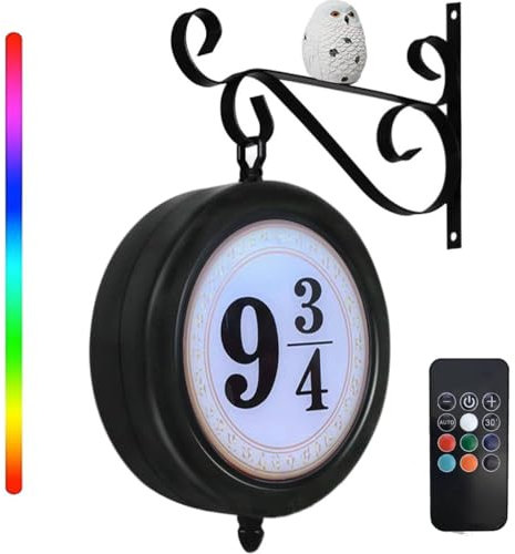 Hanging 9 3/4 night light, Movies Wall Hanging Platform Night Light, Ha-rry Po-tters Hanging Wall Night Light with remote control, Wall lamp for Film Lovers Wall lamp Ha-rry Po-tters,Living Room Decor