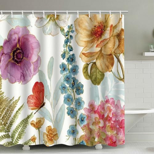 FAIRYGATE Duschvorhang Wald Shower Curtains Bad Vorhang Duschvorhang Antischimmel 180 X 180 cm Waschbar Shower Curtains mit 12 Duschvorhangringen Anti Bakteriell Duschvorhänge Wasserdicht B8021
