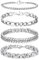 LOCCY Armband Herren, 4 Stück Silber Edelstahl Herrenarmbänder Panzerkette Armband Königskette Armbänder Figaro Armbänder Glieder Link Armkette für Männer Jungs (4 Stück-Silber-4/6mm, Zentimeter, 21)