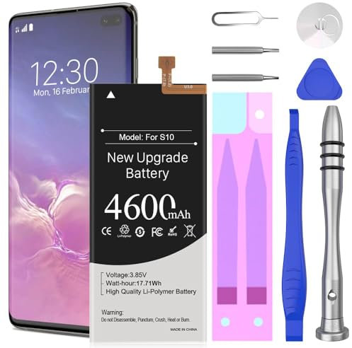 BOANV Akku für Galaxy S10, 4600 mAh 2024 New Upgraded High Capacity Ersatzakku für Samsung Galaxy S10 SM-G973F G973U G973W G973U1 G9730 G973N G973X mit professionellen Reparaturwerkzeu