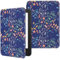 MoKo Étui Compatible avec 6 Kindle 11e Génération Version 2024/2022 & Version Internationale, Coque Légère avec Réveil/Sommeil Automatique pour Liseuse Kindle 2024 11e Gén., Fleurs sur Bleu
