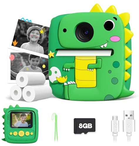 Lenudar Kids Camera Instant Print, 1080P Kids Digital Camera, Girls Boys Toys Age 3-9, Christmas Birthday Gifts Toys for 3 4 5 6 7 8 9 Year Old Boys Girls (Green)