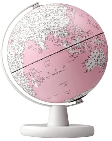LXWKAI Globe terrestre Rose illuminé avec Support intégré, veilleuse LED, géographie Facile à Lire pour Enfants et Adultes, Globe pour décor de Studio