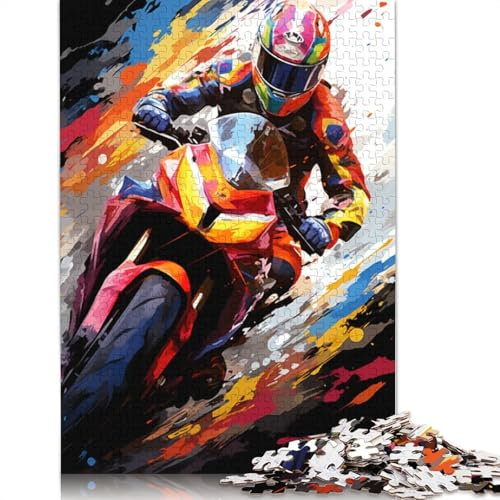Puzzle für Erwachsene 1000 Teile Motogp Puzzle für Erwachsene Holzpuzzle Herausforderndes Spielpuzzle 75x50cm