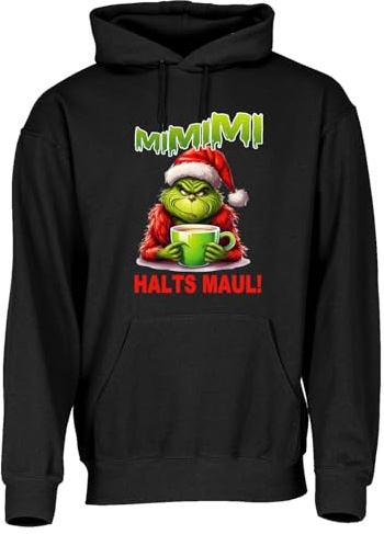 Lustig bedruckter Hoodie | Muffel MiMiMi Halts Maul Unisex Pullover, Kapuzenpullover, Sweatshirt,Pulli, Sprücheshirt, Funshirt| Last Christmas Gr. S-3XL
