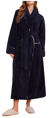 Robe de Chambre Polaire pour Femme Homme Longue Peignoir Peignoir de Bain à Capuche en Polaire Douce Unisexe Peignoir Polaire Femme Hiver Chaud Vêtements de Détente Doux et Douillets Cadeau Noel