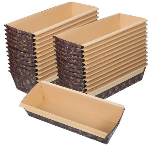 BEBEMOKO 25pcs Paper Loaf Pan Baking Bread Paper Loft Mold Oven Baking Goods Tray for Loaf Pans for